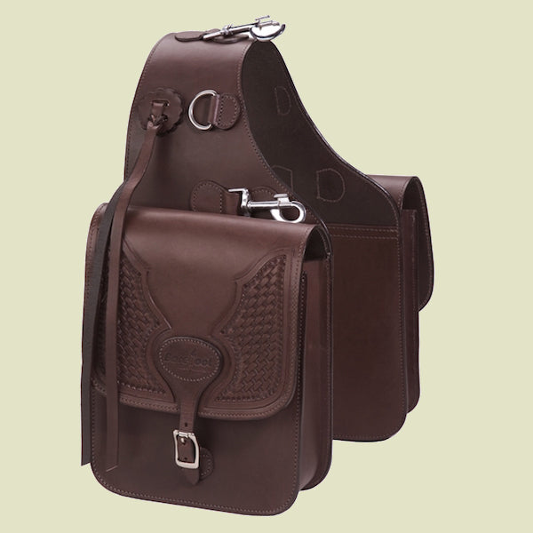 Barefoot Real Leather Saddle Bag with Tooling