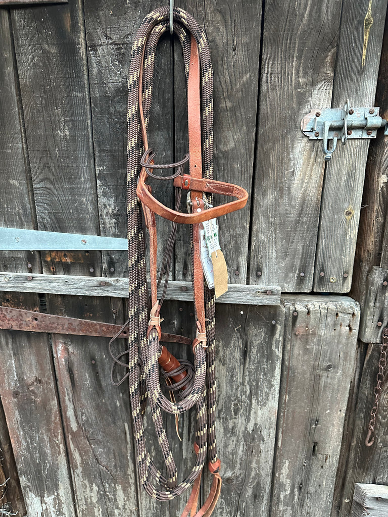 Soft Leather Loping Hackamore - Brown