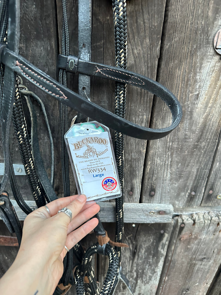 Soft Leather Loping Hackamore - Black