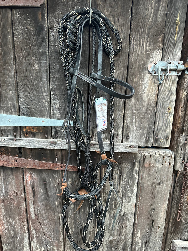 Soft Leather Loping Hackamore - Black