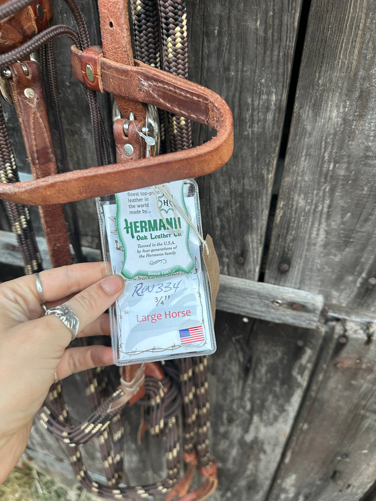 Soft Leather Loping Hackamore - Brown